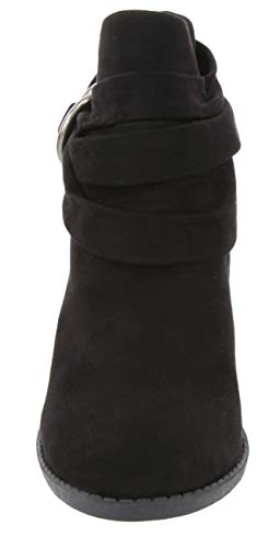 Sugar Women's Victory Transitional Dress Block Heel Ankle Boot Ladies Slouch Bootie with Open Ankle Black 7