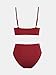 CUPSHE Bikini Sets for Women Two Piece Swimsuits High Waisted Twist Front Adjustable Spaghetti Straps V Neck Back,S