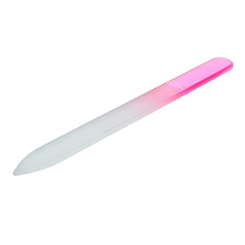 MoreLucky Lime à ongles en verre cristal de 14 cm double face de travail durable pour ongles naturels et acryliques - Rose Cover