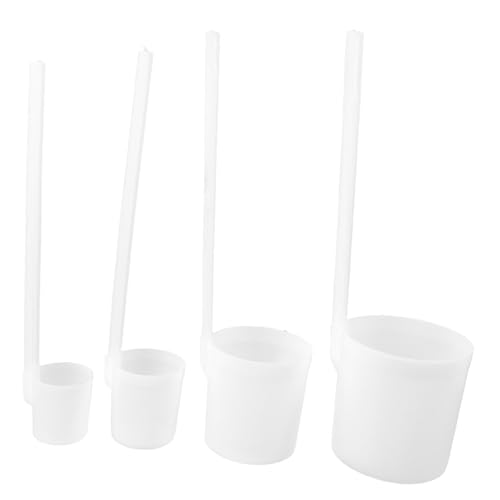 DEARMAMY 4 Stück Teiliges Langer Kunststoff schöpfkellen für Wein und Wasser Langlebige Messlöffel mit Langem Griff Praktische Ausgießer kelle für Haushalt Gastronomie und Bargebrauch