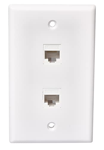 AudiovoxRCA CAT 5E/6 Network Dual Wall Plate; 2 Jacks (TPH566R) - White