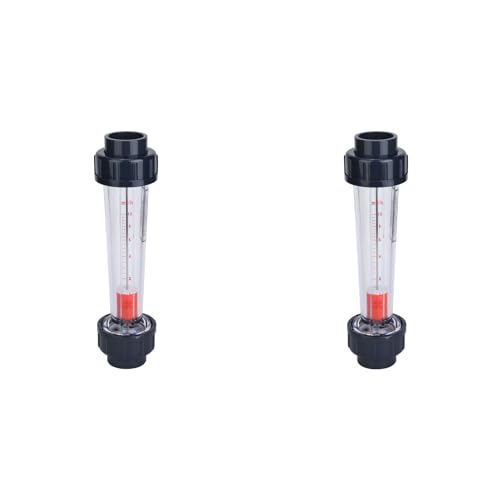 2pcs Liquid Flowmeter Plastic Flat Interface Flowing Measuring Instruments Tube Flowmeter for Liquids Flowing Measurement Monitoring