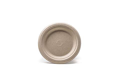 125 Count, Green Wave 100% Compostable Plates | Paper Plates |Eco-Friendly Plates | Bagasse Plates | Disposable Plates | Biodegradable Plates | 7 Inches Round Plates, Made Of Sugarcane Fiber. Ov-P007 #TOP1