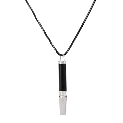GIOXRNO Breathing Necklace for Quitting Smoking Anxiety Necklace, Quit Vaping Tools, Breath Free Yoga Pendant for Men Women (Black)