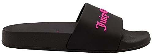 Juicy Couture Women's Whimsey Womens Slide Sandals, Beach Sandal, Flip Flops, Size 8 Black Rubber #TOP1