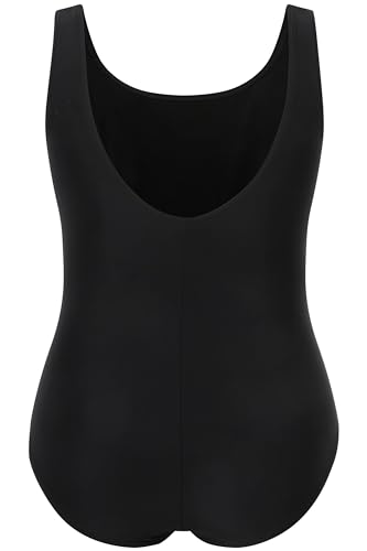 Ulla Popken Costume Da Bagno, Pipings, Fascia Sotto Il Seno, Fodera Anteriore Donna, Nero (Schwarz 10), 56 - 4