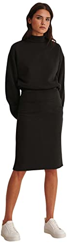 NA-KD Damen Basic Midirock Rock, Schwarz, XXL Cover