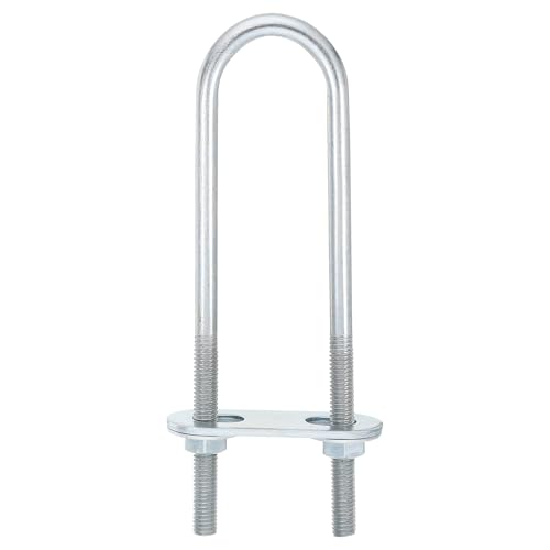 Image of uxcell Round U-Bolts, 1 Set 23mm Inner Width 120mm Length M6 Zinc-Plated Carbon Steel U Clamp Bolt with Nuts and Plates, for Boat Trailer