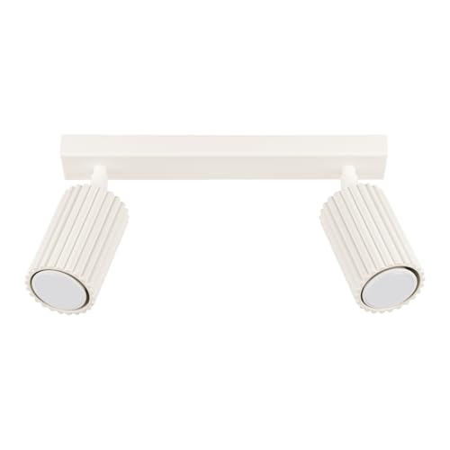SOLLUX lighting Deckenlampe Deckenleuchte Deckenstrahler Aluminium 2 Flammig 30 x 6,5 x 16,5 cm Karbon Beige