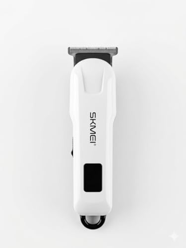 Image of SKMEI SKT1008W Professional Hair Straightener & Clipper For Men and Women | Corded Hair Trimmer with Quiet Operation and Dteachable Heads | Hair Styling Trimmer with LED Power Indicator (Beige)