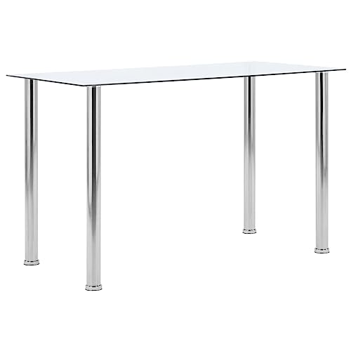 vidaXL Table à Dîner Table de Salle à Manger Table de Cuisine Repas Maison Jardin Terrasse Extérieur Transparent 120x60x75 cm Verre Trempé