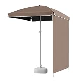Ombrellone da esterno 3,2 m, tettoia parasole, con tenda laterale staccabile, facile da montare for picnic, pesca, carrello del cibo di strada(Coffee,Basic Version)