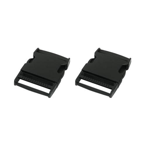 METALLIXITY Hebilla De Liberación Rápida Lateral (38mm/1.5") 2Pcs, Hebillas Ajustables De Plástico - Para Correa De Mochila, Negro