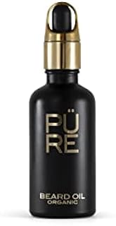 Certified Organic Beard Oil with 100% Natural Ingredients by The Pure Collection with Genuine Oud Award Winning Non-Greasy Premium Beard Grooming Oil 1.69 fl oz, Vegan