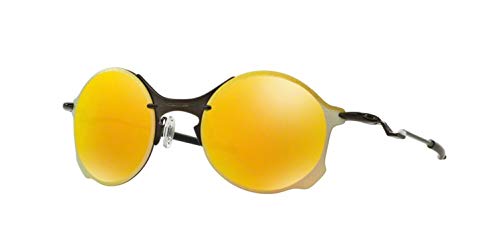 Oakley Men's OO4088 Tailend Metal Round Sunglasses, Pewter/Fire Iridium, 56 mm