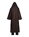 Mayerilby Knight Costume Adult Halloween Costume Tunic Hooded Robe For Men(Coffee, L)