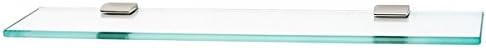 Alno Manhattan 24" Glass Shelf With Brackets - Unlacquered Brass