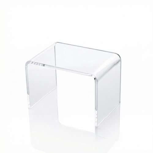 Acrylic Kids Step Stool Clear Small Footstool for Bathroom Kitchen & Bedroom 12.5x9.7x9 Holds 200lbs Multi-Use as Toilet Stool Shower/Water-Resistant Stool Seating and Placing Items