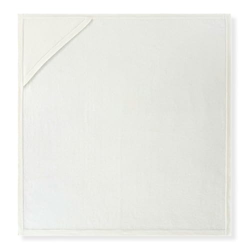 Jet&Bo BABY 100% Cashmere Receiving Blanket with Hood in Cream - Unisex, 30” x 30” - Ultra Soft, Hypoallergenic & Temperature Regulating – Gift Box and Card Included3