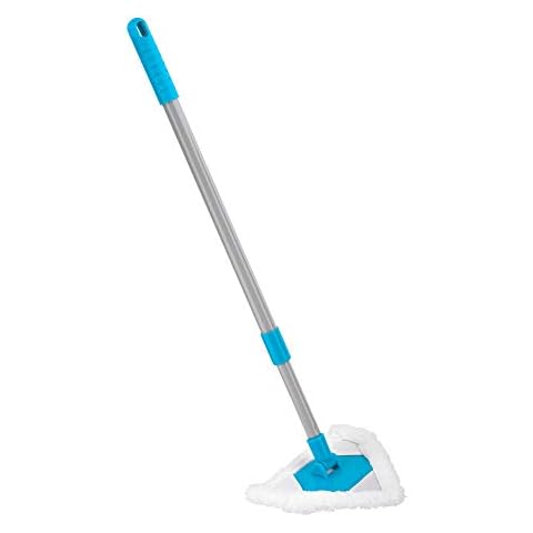 HOMESHOPA Microfibre Triangle Cleaning Mop, Easy Cleaning Mop , Extendable Handle 76-85cm Triangle Mop Cleans Kitchen, Bathroom Floor, Ceiling, Sofa, Corners, Bed Bottom Multipurpose Cover