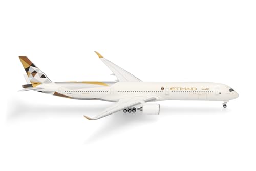 Herpa modellino aereo Etihad Airways Airbus A350-1000 miniatura in scala 1:500, pezzo da collezione, modello di aereo senza supporto, metallo
