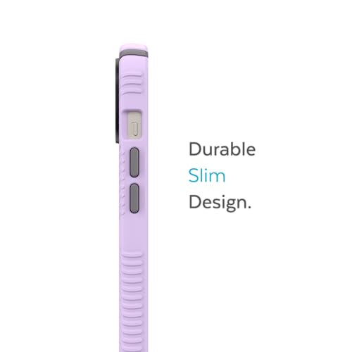 Image of Speck iPhone 14 & iPhone 13 Case - Drop Protection, Scratch Resistant, Dual Layer Slim Phone Case for 6.1 Inch iPhones 14 - Built for MagSafe - Presidio2 Grip - Spring Purple /Cloudy Grey /White