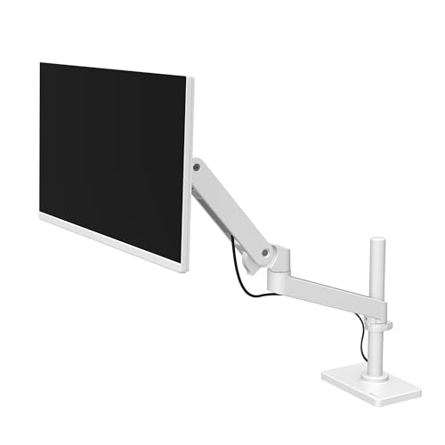 Image of Ergotron - Upgraded LX Pro Premium Monitor Arm, Single Monitor Desk Mount - fits Flat Curved Ultrawide Computer Monitors up to 34 Inches, 4 to 22 lbs, VESA 75x75mm or 100x100mm - Tall Pole, White