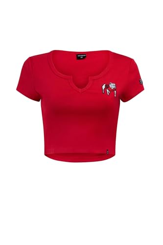HYPE AND VICE Women's Cali Cropped Tee – University-Themed Collegiate Fitted Crop Top Baby Tee for Tailgate & Game Day4
