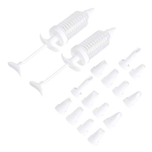 Unomor 16pcs Biscuit Maker with Ergonomic Grip Cake Piping and Cookie Decorating Tools Includes Icing Tips for Baking and Dessert Decoration Random Patterns