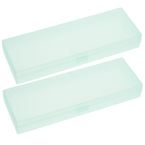 4pezzi Astuccio Trasparente Per Cancelleria Box Mini Con Chiusura Scatto Organizzatore Portatile Per Matite e Penne verde plastica