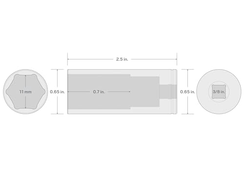 Image of TEKTON 3 /8 Inch Drive x 11 mm Deep 6-Point Socket | SHD13111