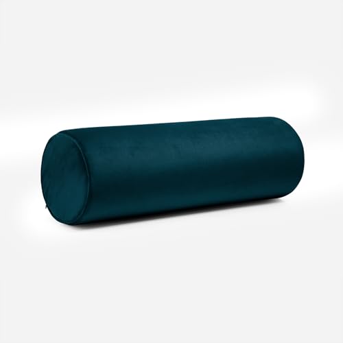 Image of Wakefit Firm Bolster Pillow | Pack of 1 | 23x8 Inch | Firm Foam & Removable Velvet Fabric | Machine Washable Cover | for Bed, Sofa & Diwan | Green