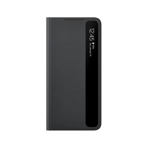 Coque rabat miroir Samsung S21 Plus étui cuir noir chic