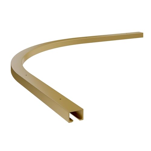 EverTrack 90-Degree Corner Curtain Track, Satin Brass, 24x24 in