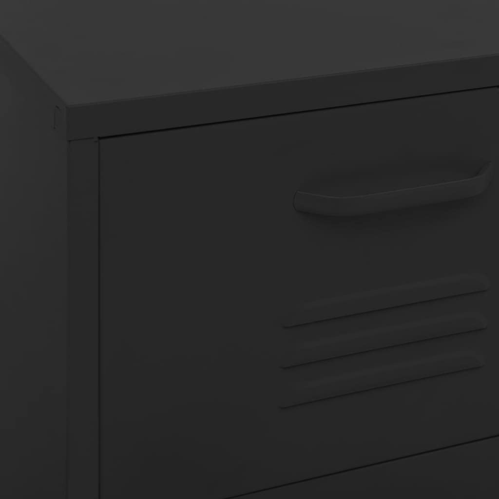 vidaXL Lagerschrank Sideboard Kommode Anrichte Stahlschrank Schrank Beistellschrank Mehrzweckschrank Bücherschrank Standschrank Schwarz 42,5x35x101,5cm Stahl