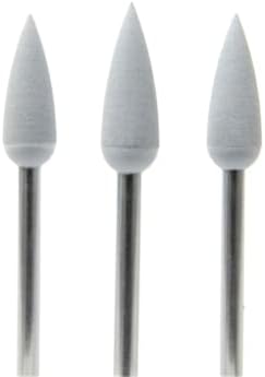 Silicone White Coarse Pointed Teardrop Polisher 15.5mm x 5.6mm Made in Germany Pack of 10 by JTS