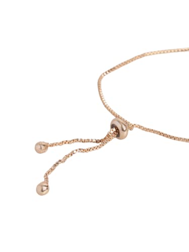 I Jewels Valentine's Special 18k Rhodium Plated Cubic Zirconia Adjustable Bracelet Jewellery with Pull-Chain for Women & Girls (ADB166)