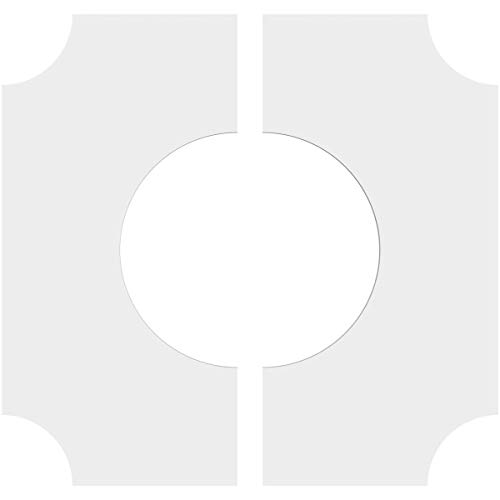 Image of Ekena Millwork CMP12LE2-06000 Locke Architectural Grade PVC Contemporary, Two Piece Urethane Ceiling Medallions 12 inchOD x 6 inchID x 7 inchC x 1 inchP