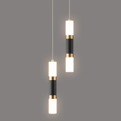 ZYBWL Modernes Schwarz pendelleuchte 2 flammig LED Mini Esszimmerlampe Leuchte Küche Wohnzimmer Schlafzimmer Nachttisch Bar SchwarzGold Kleine Hängelampe Höhenverstellbar