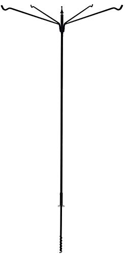 Erva Heavy Duty 80" 4 Arm Bird Feeder Pole Set w/ Twist in Ground Socket