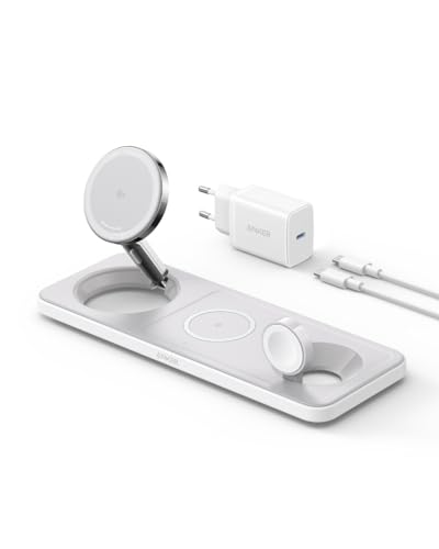 Anker MagGo Faltbare 3-in-1 Kabellose Ladestation...