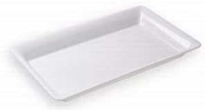 White Plastic Serving Tray, Rectangular 18" x 12"