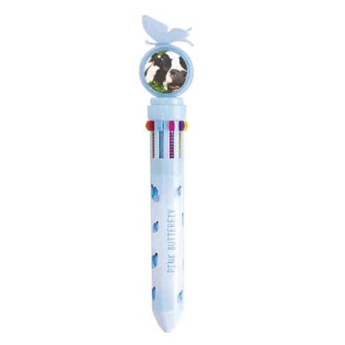 Stylo à bille rétractable multicolore à motif vache pour écrire au quotidien