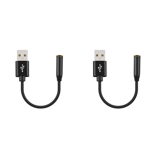 Hicnalm(wVL) 2X USB  3.5mm I[fBI P[u USB A  3.5mm X OtXeI TEh J[h wbhtH }CN TEh A_v^[ ubN