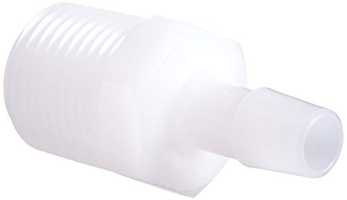 Eldon James A8-6HDPE High Density Polyethylene Adapter Fitting, 1/2-14 NPT to 3/8