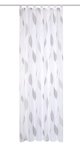 HOMEbasics 49462 Paolo Tab-Top Curtain Transparent Printed Stone 245 x 140 cm, W 55.1" x L 96.5" (1 Panels) - Image 3