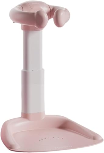 JoyeeLii 【滑り止め・転倒防止】子供用立ち入浴補助具、ベビー立ち入浴テーブル、設置不要、高さ調節可能(48-64.5cm)、大きめのシャーシ、安定感あり、シャワーラック付き、8-36ヶ月に適し、乳児用入浴アーティファクト (ピンク,シンプルなスタイ