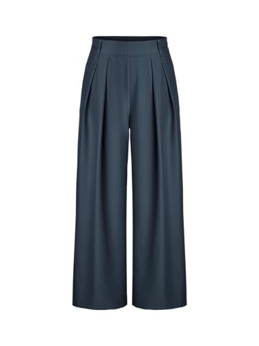 CIDER Wide Leg Pants Women High Waist Business Casual Trousers Pleated Work Pants Office Pants Long Palazzo Pants