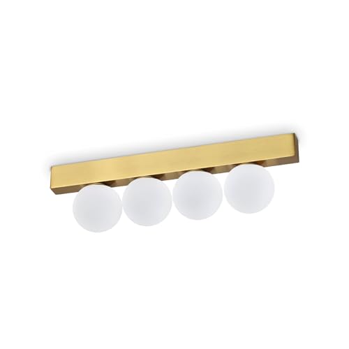 Plafonnier Globe Lumineux PING PONG Laiton 4 Branches Chic 1000Lm