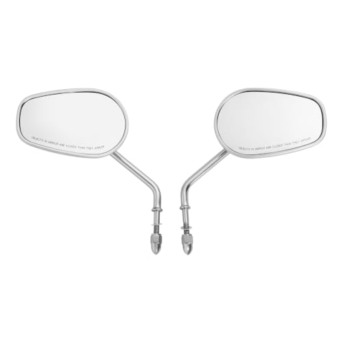 Espejos retrovisores de 8mm para moto Sportster y Touring en acabado Pearl Chrome